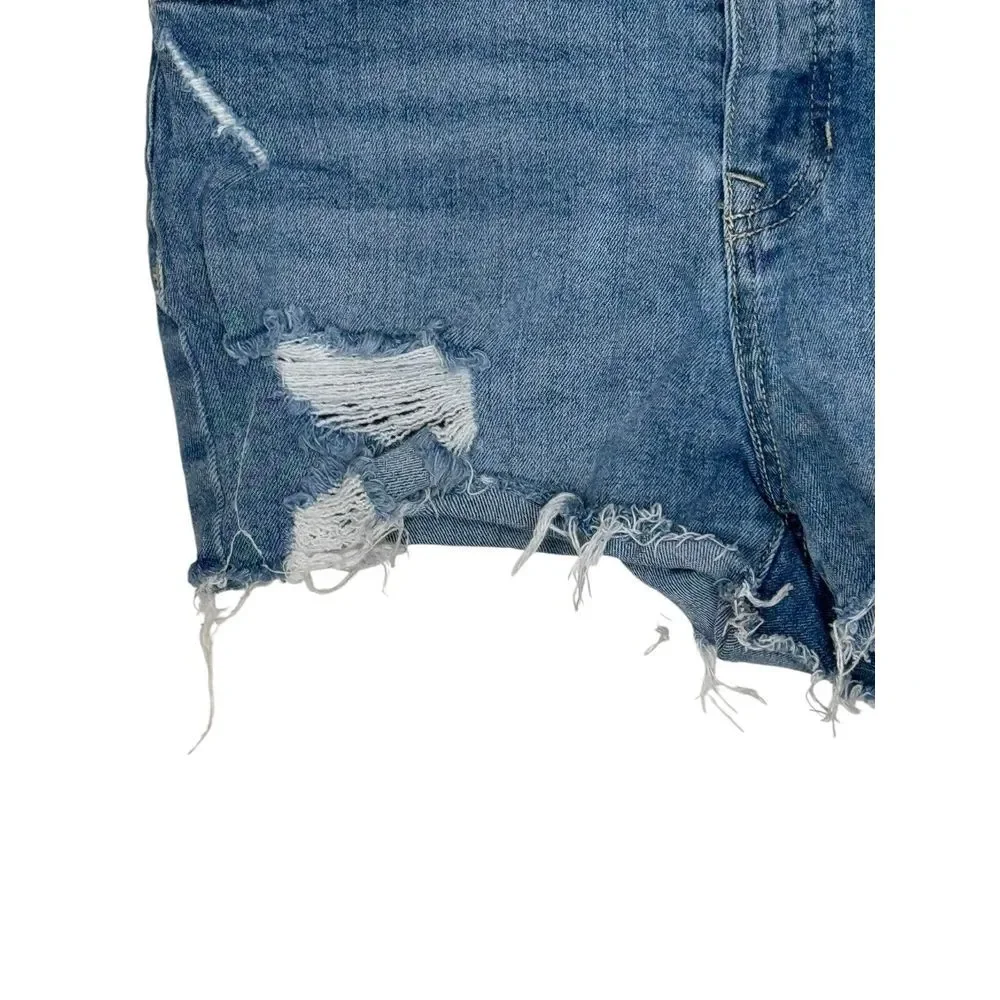 Anthropologie Women's Shorts Button Fly Distressed‎ Distressed Raw Hem Denim 27 - Picture 3 of 10